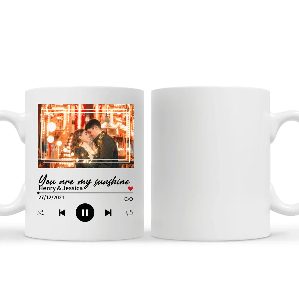 Personlig mugg till Par | Personlig presenter till Par | Kärlekssång Musikspelare Tema