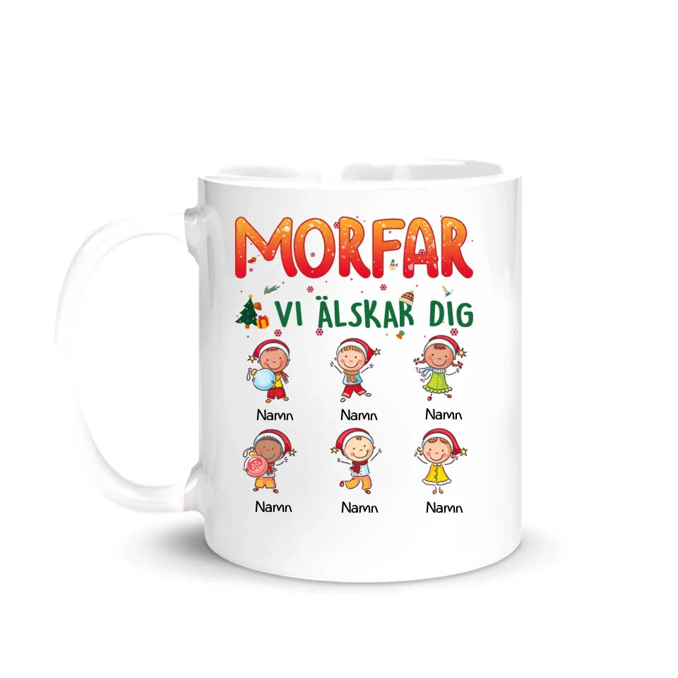 Personlig mugg till pappa morfar | Personlig present till far farfar | Pappa vi älskar dig