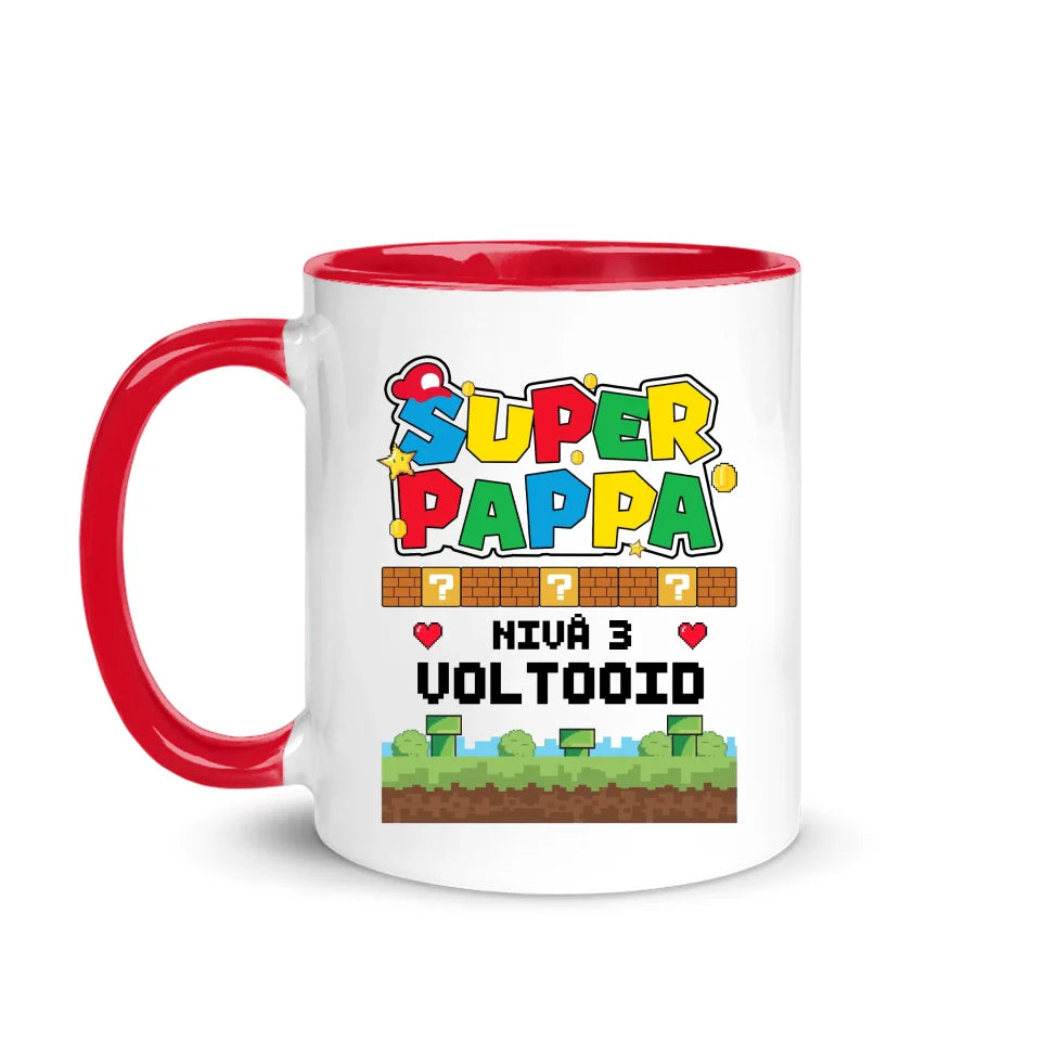 Superpappa nivå 3 komplett – personlig krus til far
