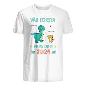 Vår första fars dag - Matchande T-shirt till Pappa och bebis