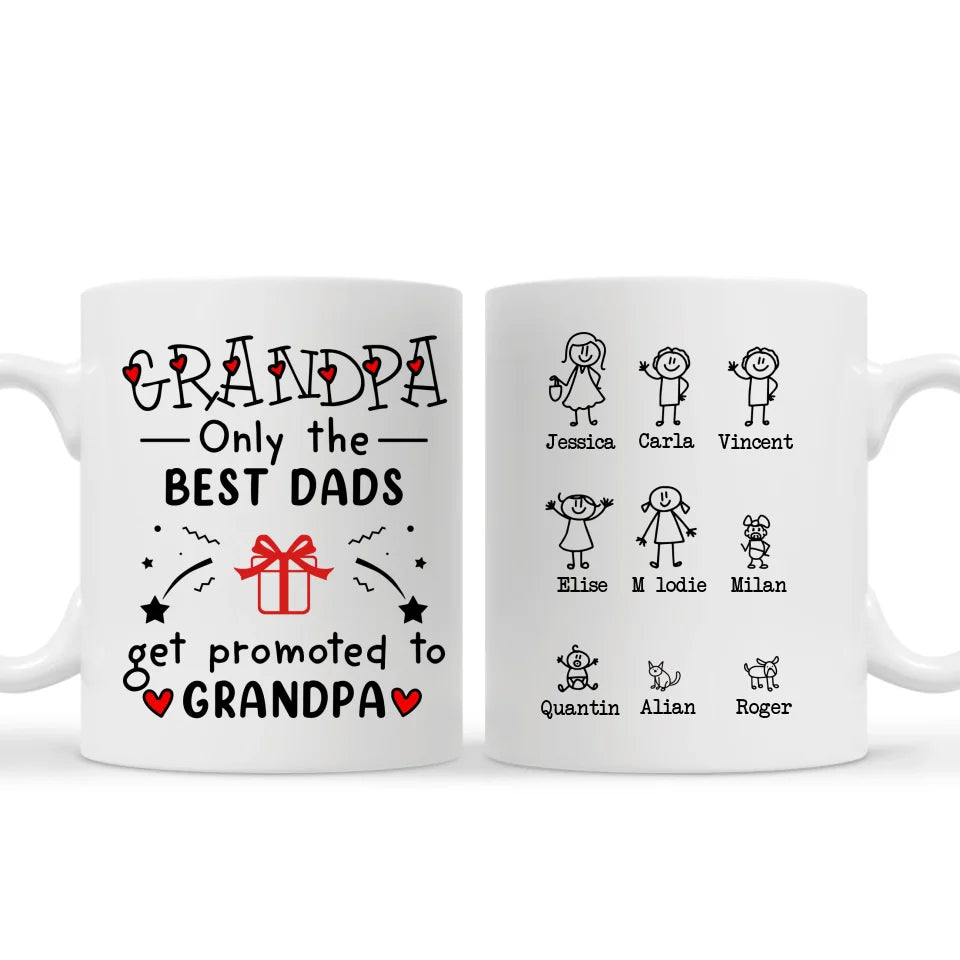 Best dads get promoted to Grandpa - Personlig mugg till Grandpa