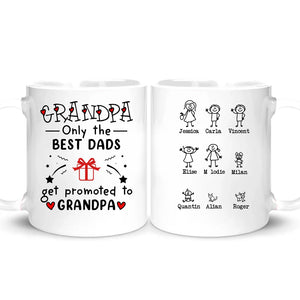 Best dads get promoted to Grandpa - Personlig mugg till Grandpa