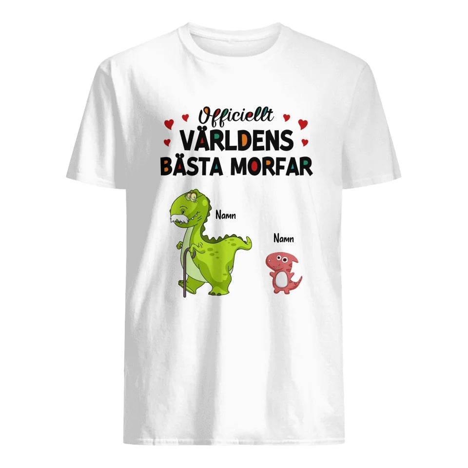 Officiellt världens bästa Morfar - Personlig T-shirt till Farfar Morfar