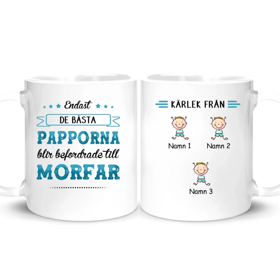 Personlig krus til bestefar bestefar | Personlige gaver til far | Bare de beste pappaene blir forfremmet til bestefar bestefar
