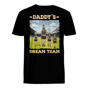 Personlig T-skjorte til pappa | Personlig gave til far | Daddy's Dream Team Rugby