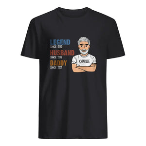 Personlig t-shirt till pappa | Personlig presenter till far | Legend - Make - Pappa