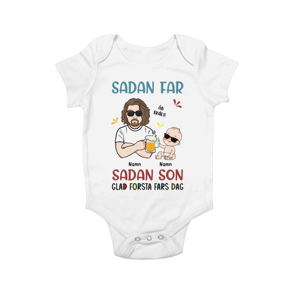 Sadan far sadan son - Matchande T-shirt till Pappa och bebis
