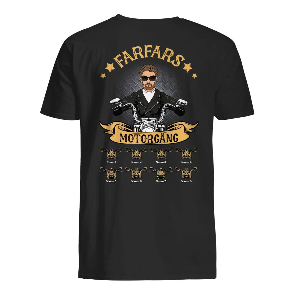 Personlig t-shirt till pappa | Personlig presenter till far | Pappas Farfars Motorgäng