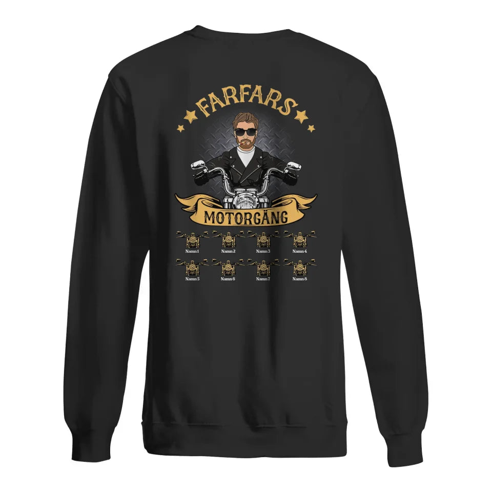 Personlig t-shirt til far | Personlige gaver til far | Fars bedstefars motorbande