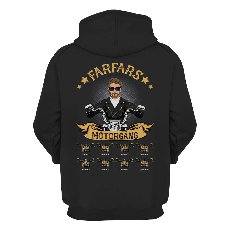 Personlig t-shirt til far | Personlige gaver til far | Fars bedstefars motorbande