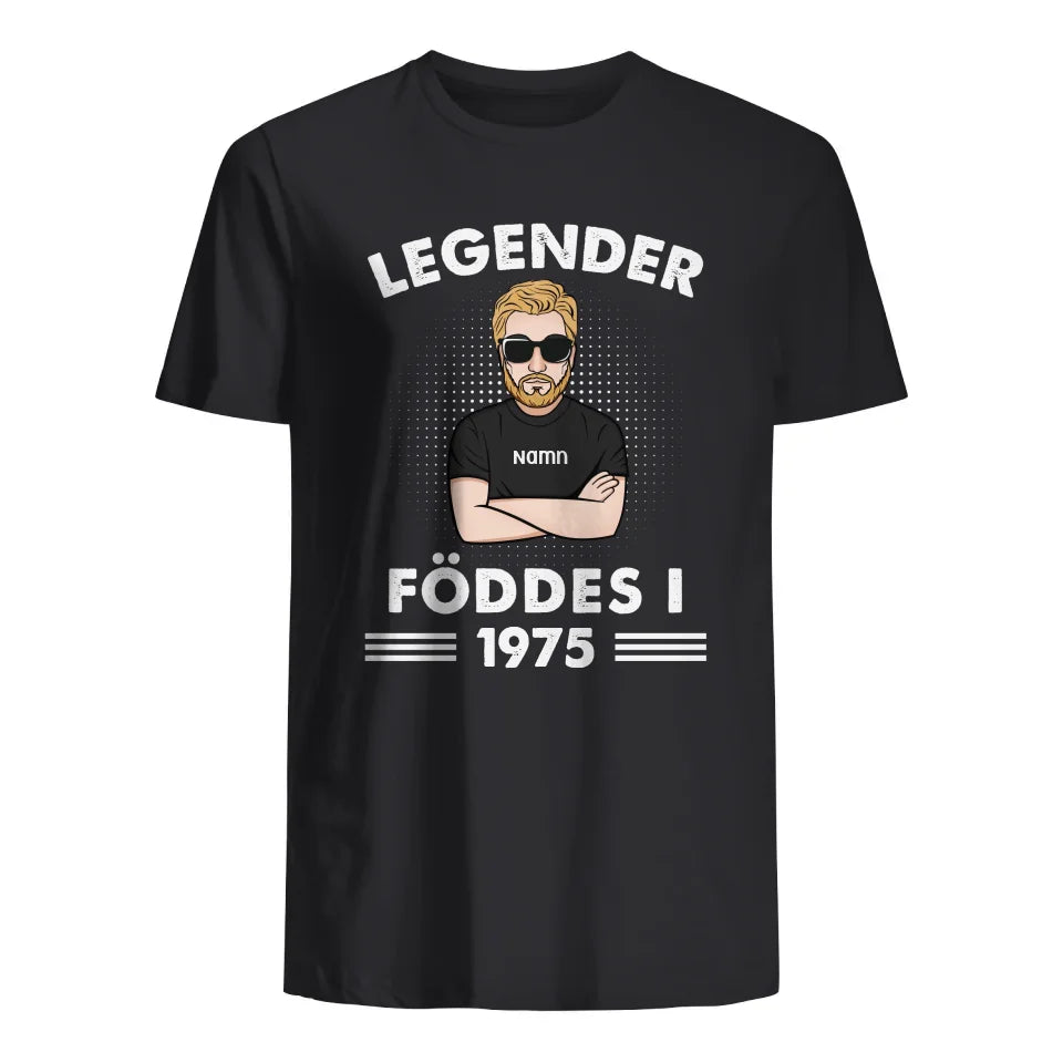 Personlig T-shirt till Pappa - Legender föddes i