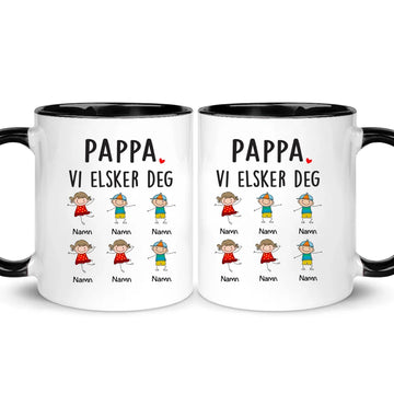 Personlig Kopp til Pappa | Tilpasse gave til Far | Pappa Besterfar Vi elsker deg
