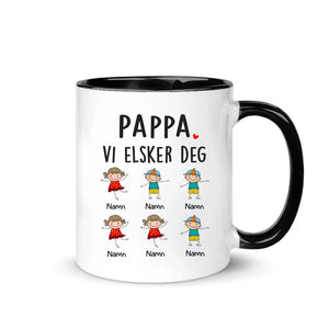 Personlig Kopp til Pappa | Tilpasse gave til Far | Pappa Besterfar Vi elsker deg