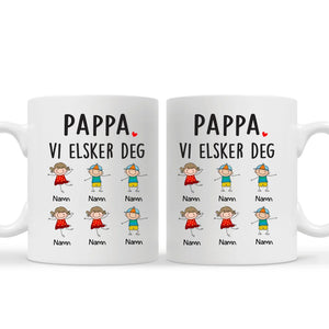 Personlig Kopp til Pappa | Tilpasse gave til Far | Pappa Besterfar Vi elsker deg