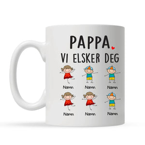 Personlig Kopp til Pappa | Tilpasse gave til Far | Pappa Besterfar Vi elsker deg