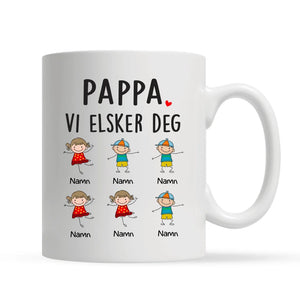 Personlig Kopp til Pappa | Tilpasse gave til Far | Pappa Besterfar Vi elsker deg