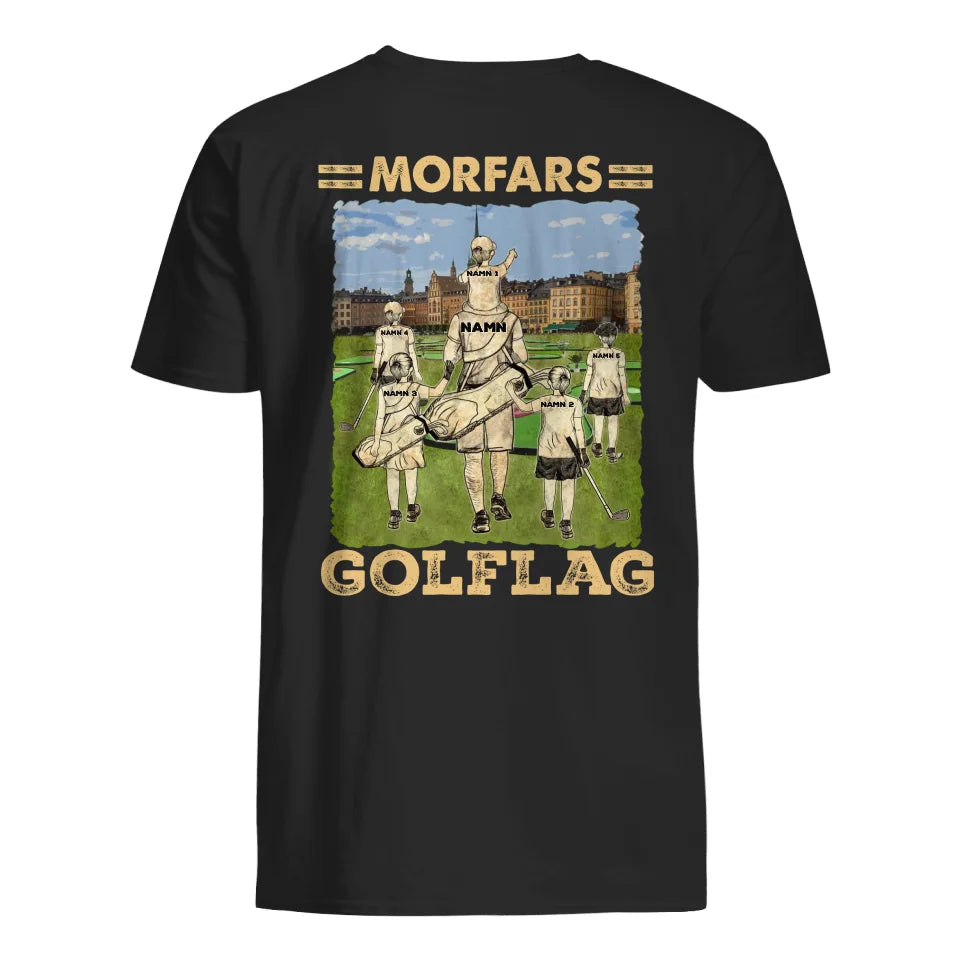 Personlig t-shirt till Farfar| Personlig presenter till Morfar | Morfars Farfars Minigolflag