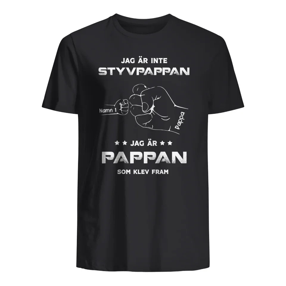 Personlig T-shirt till StyvPappa - Jag är pappan som klev fram