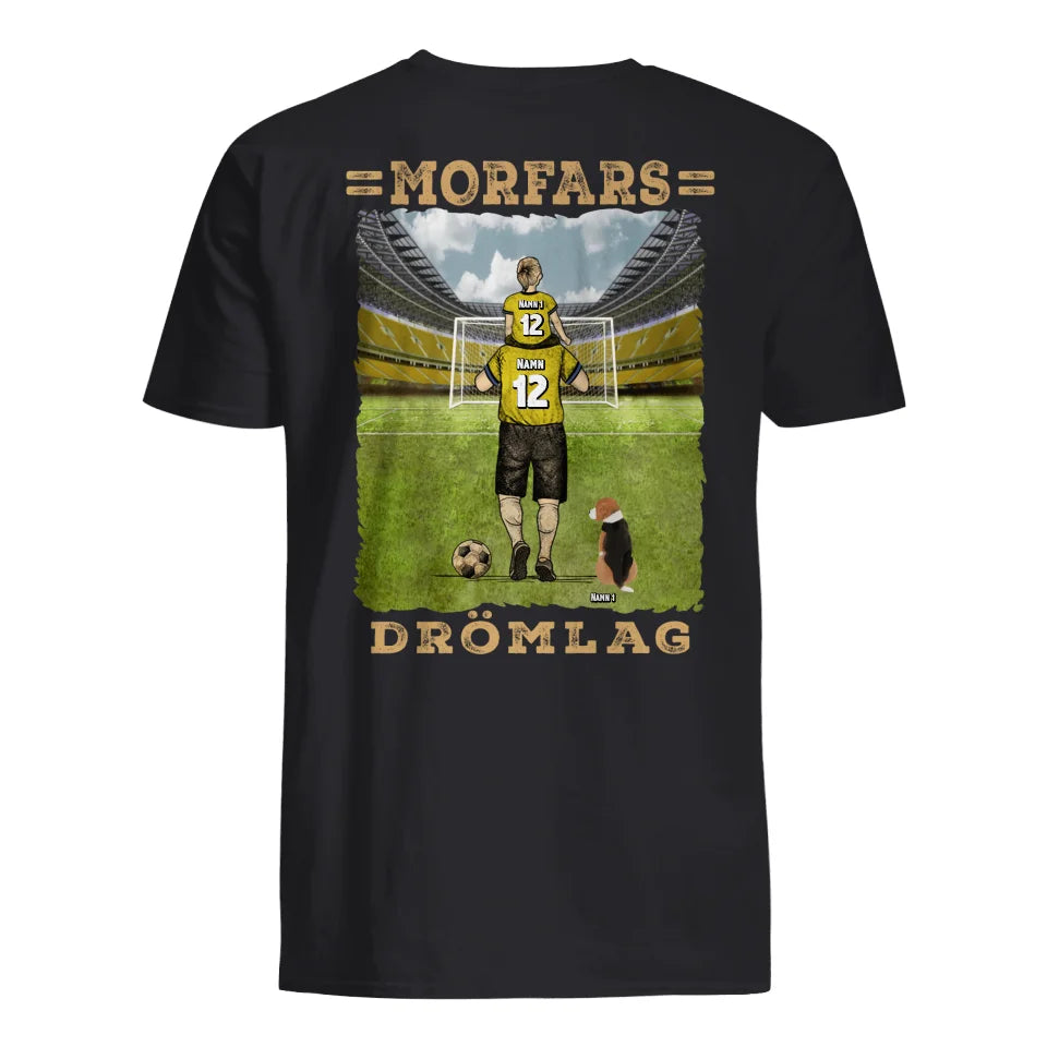 Personlig t-shirt till Morfar/Farfar | Personlig present till Morfar/Farfar | Morfars/Farfars Fotbollslag med färg