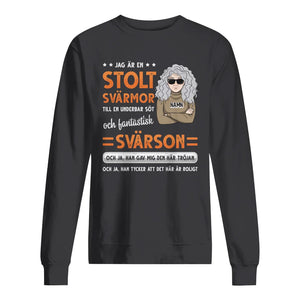 Personlig t-shirt till Svärmom | Personlig presenter till Mor | Jag är en stolt svärmom till en underbar söt och fantastisk svärson