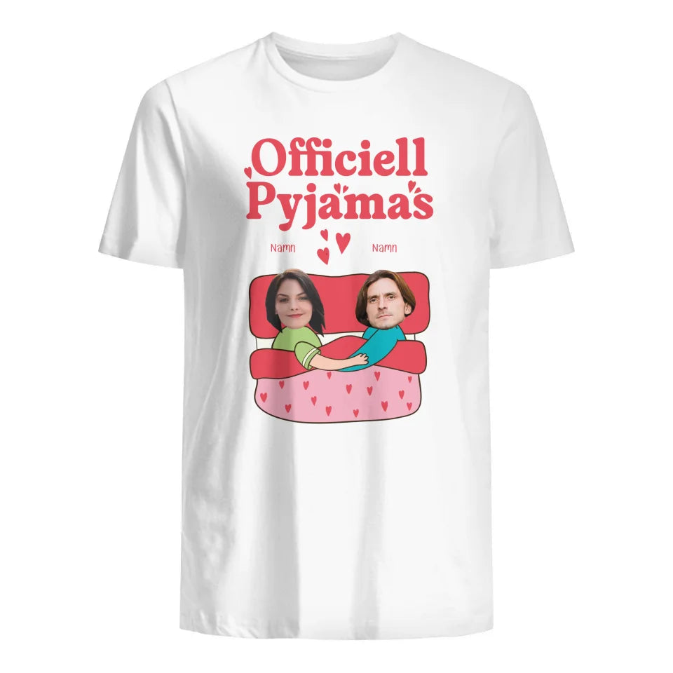 Personlig foto-T-shirt til par | Officiel pyjamas