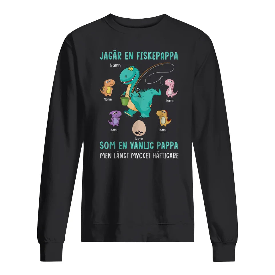 Fiskepappa Långt Mycket Häftigare - Personlig T-shirt till Pappa