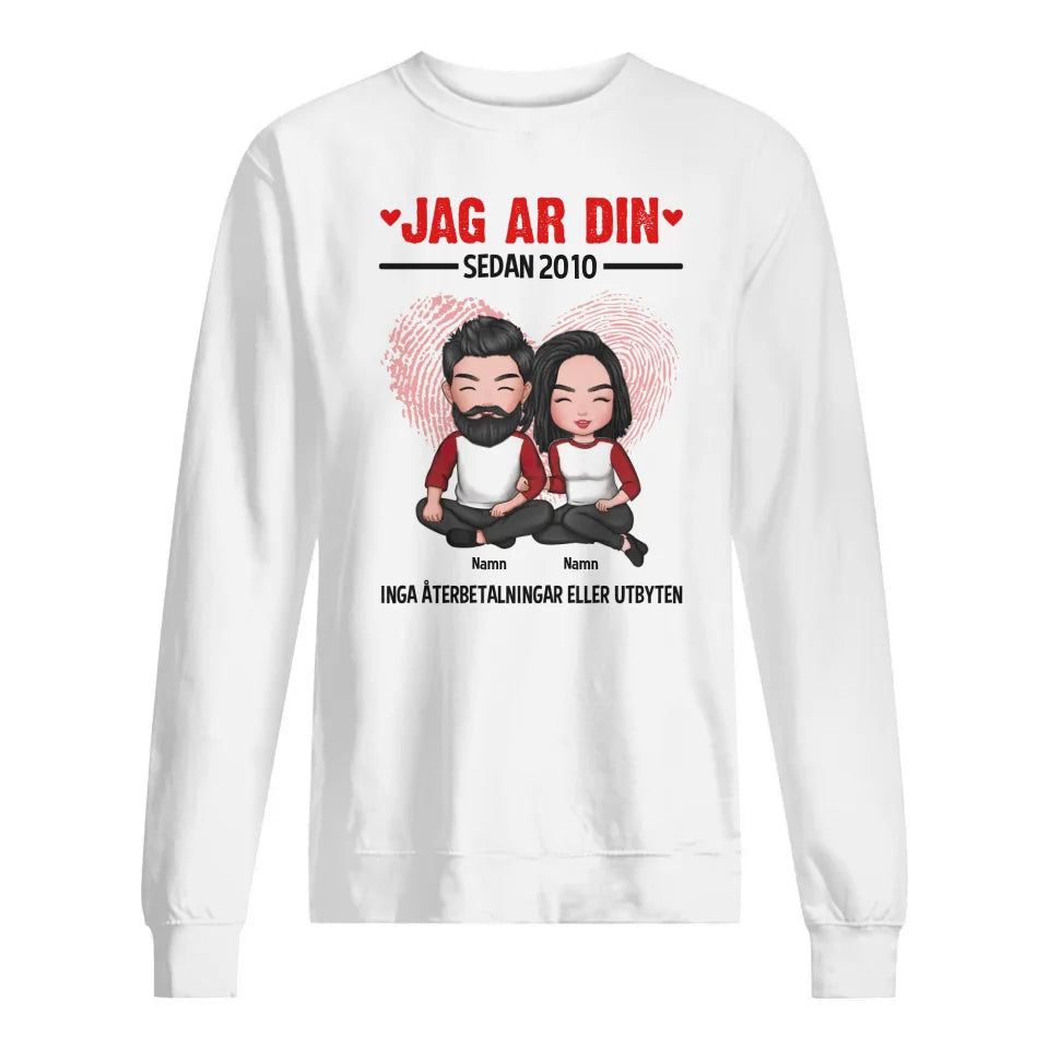 Personlig T-skjorte for kone / mann | Personlige gaver til kone / mann | Jeg er din Ingen refusjon eller bytte
