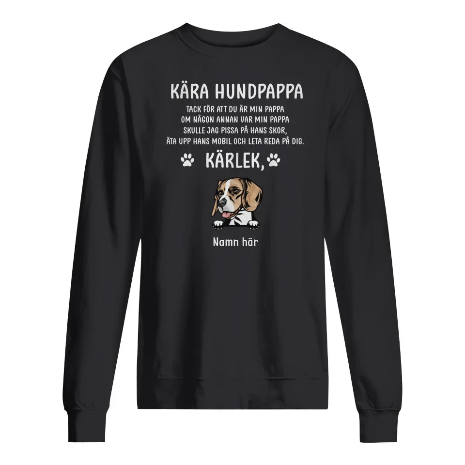 Personlig t-shirt till pappa | Personlig presenter till far | Kära Hundpappa