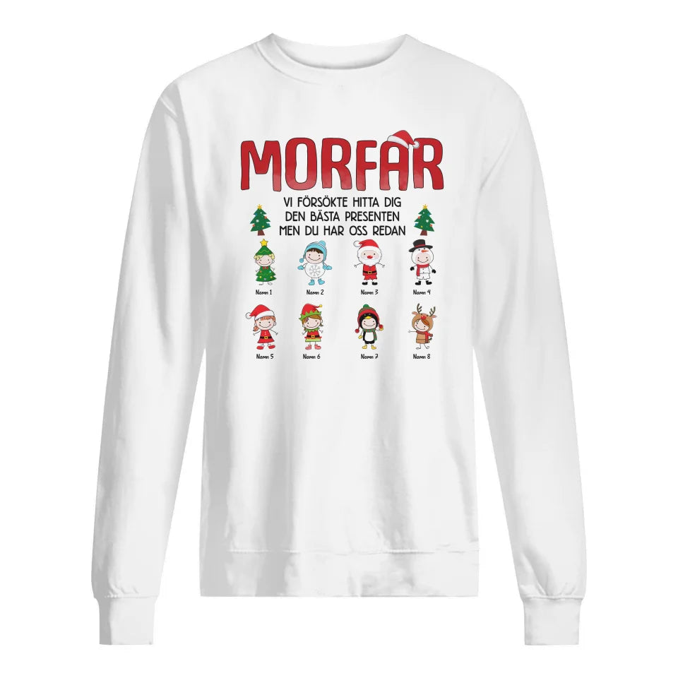 Personlig T-shirt till Morfar/Farfar | Personlig presenter till Morfar/Farfar | Bästa Presenten Till Morfar/Farfar