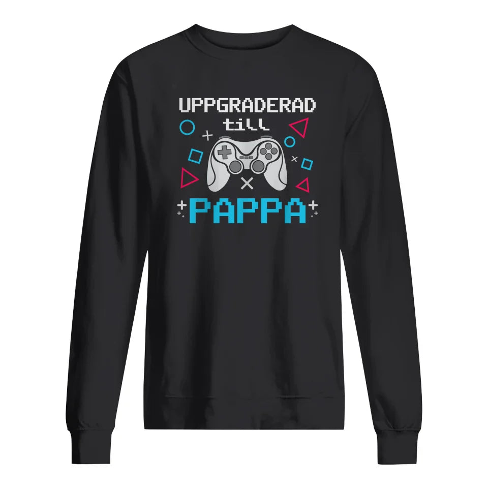 Personlig t-shirt til nybagt far | Første fars dags gave | Opgraderet til far
