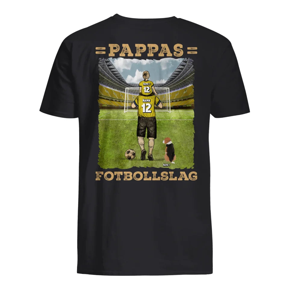 Personlig t-shirt till pappa |Personlig present till far| Pappas Fotbollslag med färg