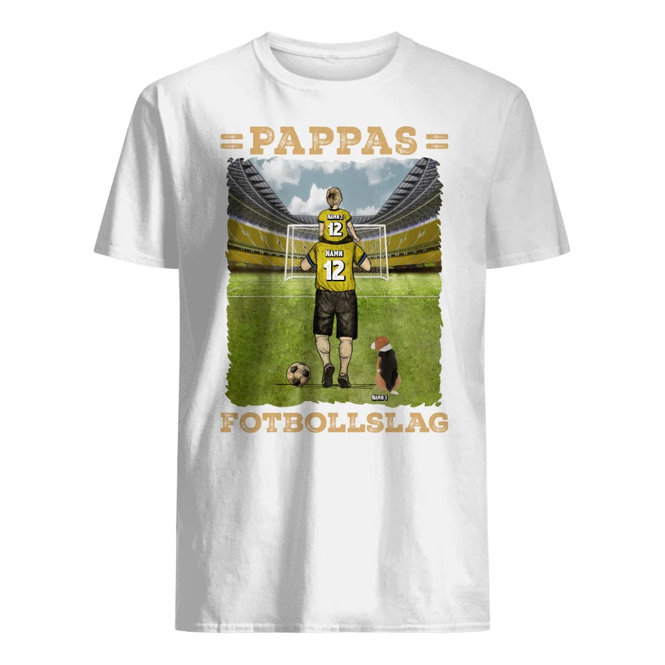 Personlig t-shirt till pappa |Personlig present till far| Pappas Fotbollslag med färg