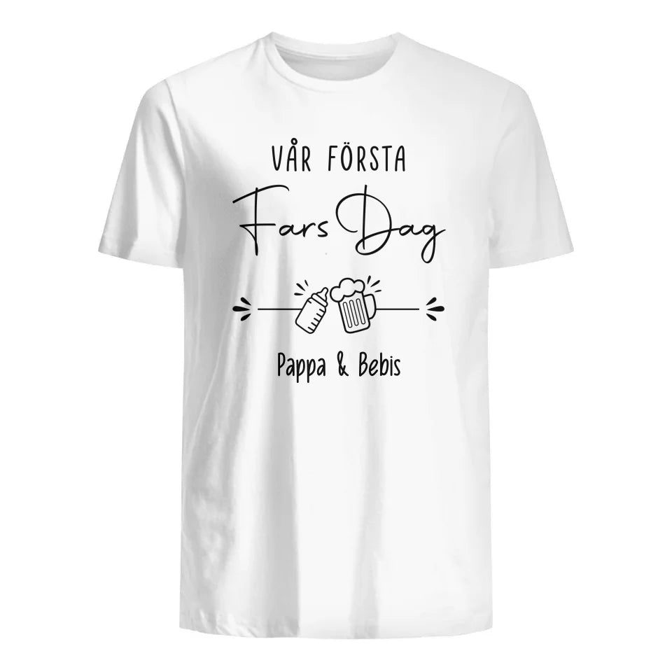 Vår første farsdag - Matchende T-skjorte til nybakt pappa