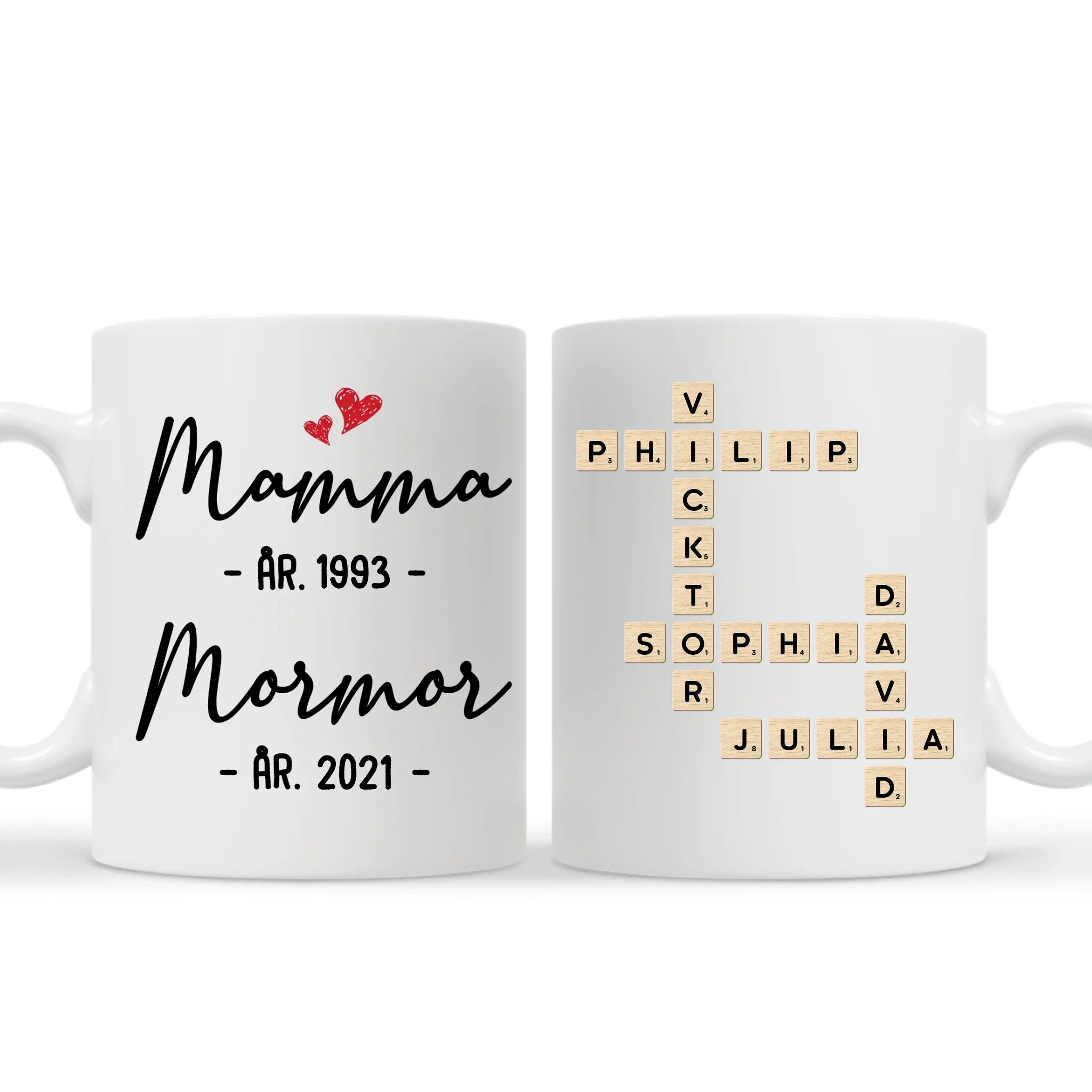 Mamma år, Mormor år - Personlig mugg till Mamma och Mormor