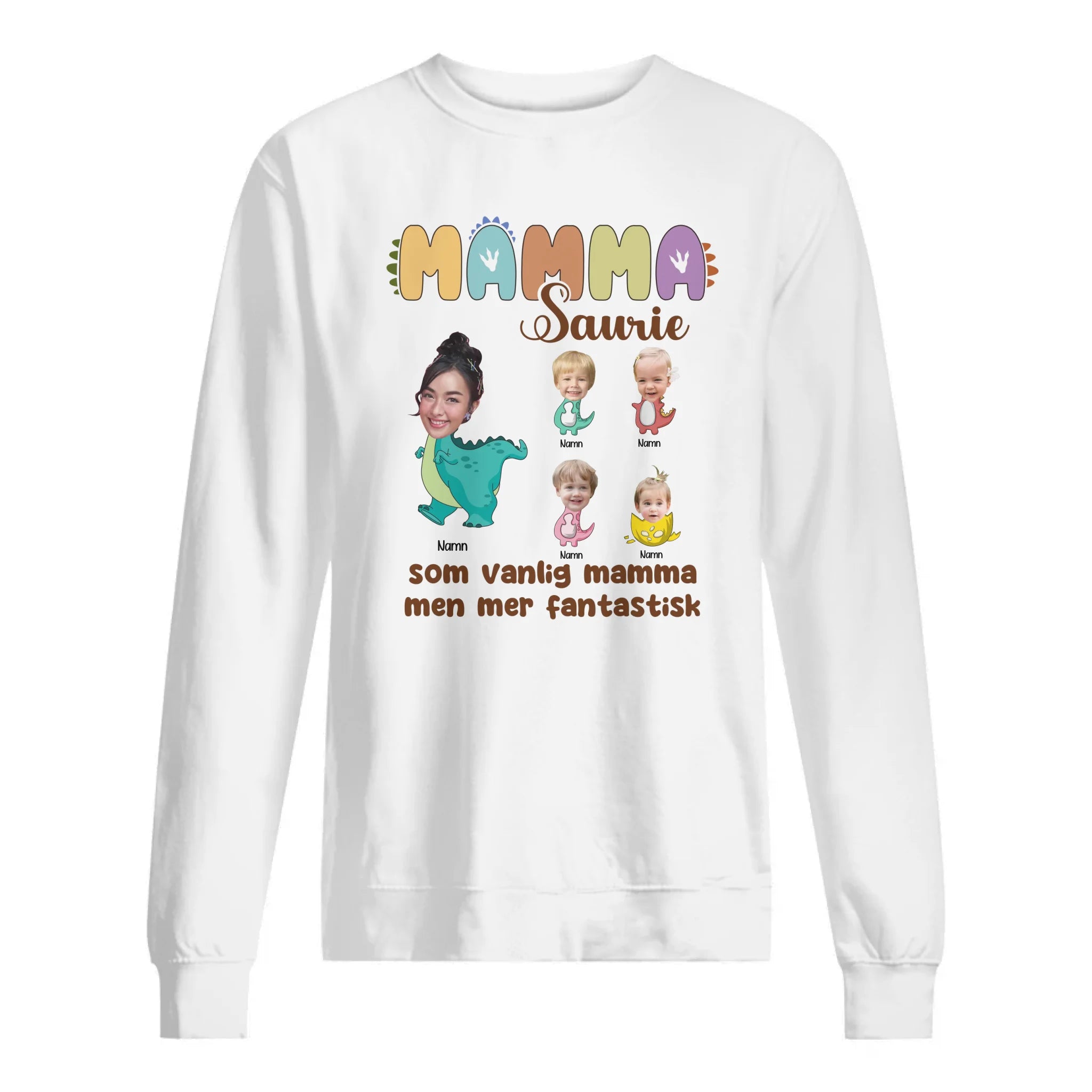 Mammasaurie foto personalizada - Personlig T-shirt för Mamma