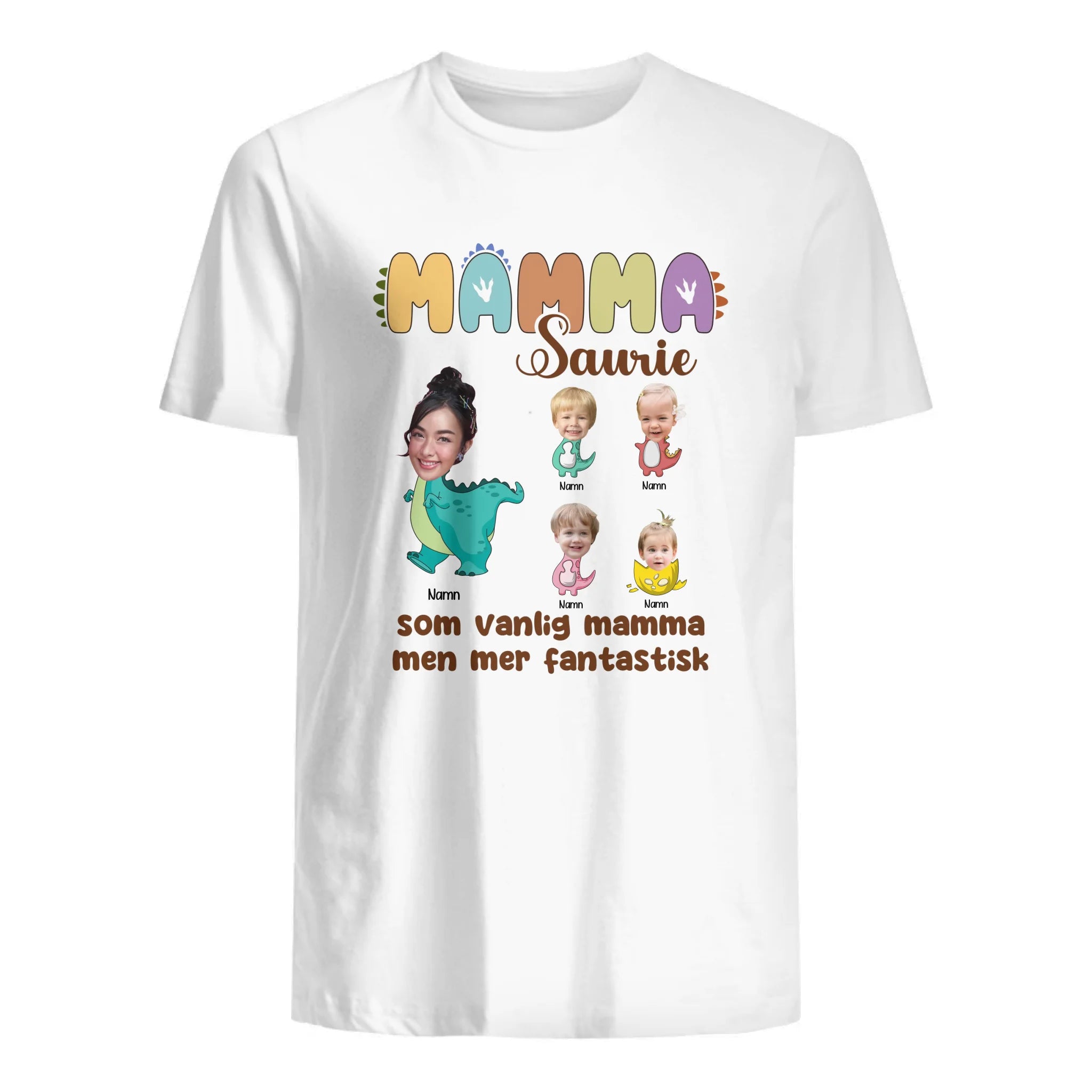 Mammasaurie foto personalizada - Personlig T-shirt för Mamma