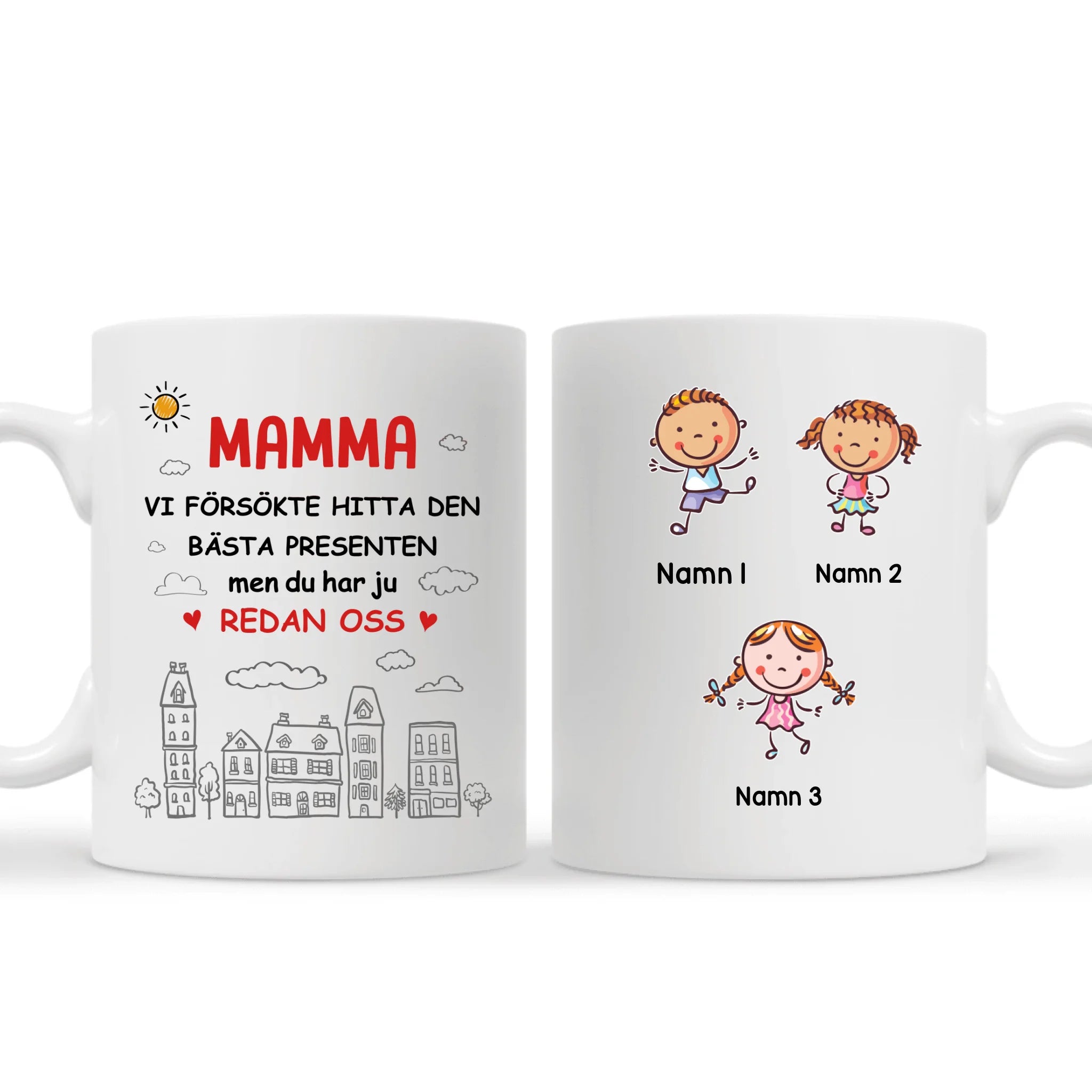 Personlig mugg till Mamma | Personlig presenter till Mor | Mamma vi försökte hitta den bästa presenten men du har ju redan oss