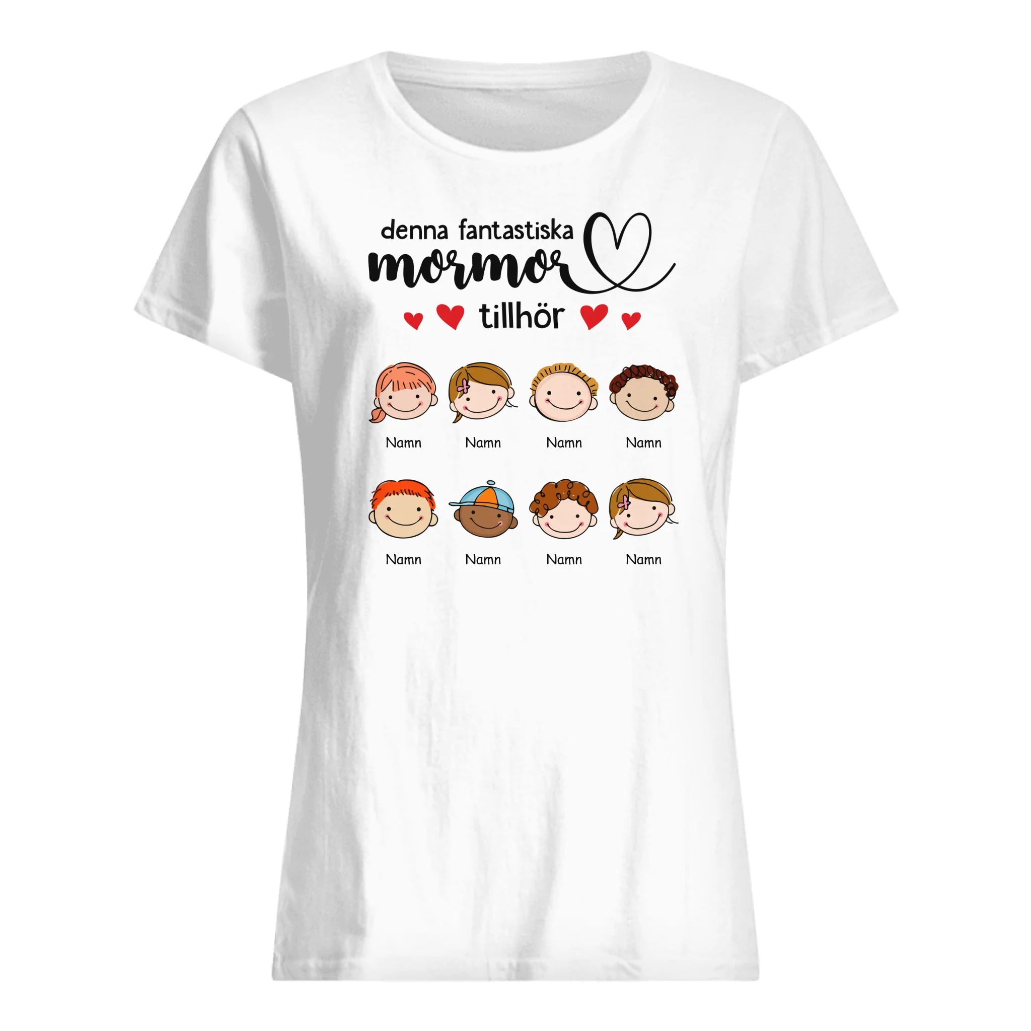 Personlig T-shirt till Mamma | Personlig presenter till  Mormor Farmor | Denna Fantastiska Mormor Farmor Mamma Tillhör