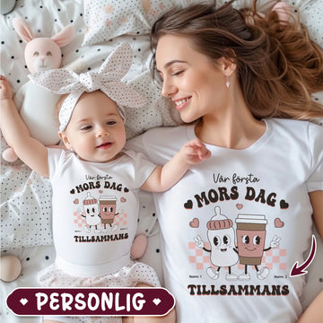 Vår första mors dag tillsammans mjölk och kaffe - Personlig present till Mamma och Barn