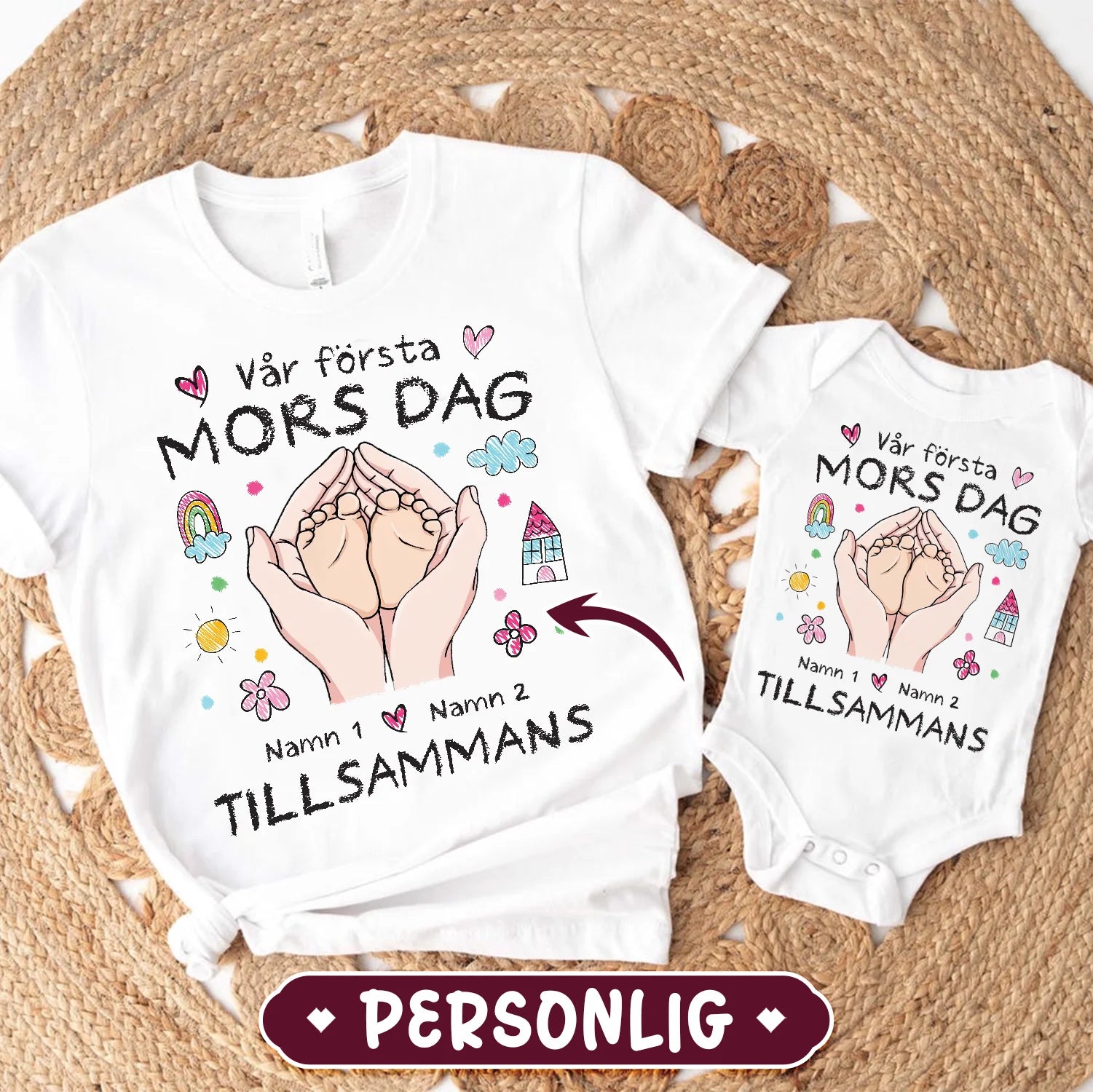 Vår första mors dag tillsammans - Personlig present till Mamma och Barn