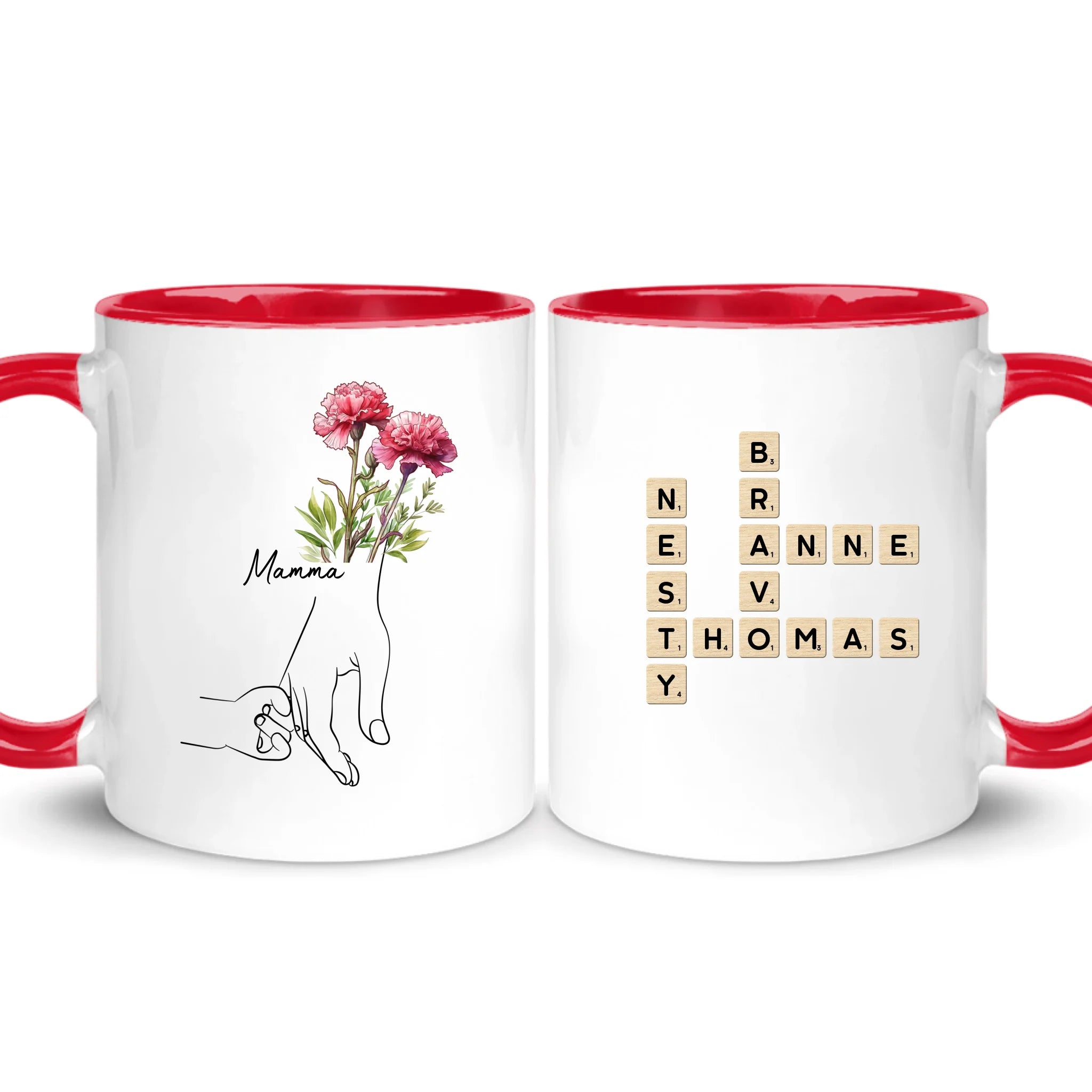 Hållande hand mamma - Personlig mugg till Mamma