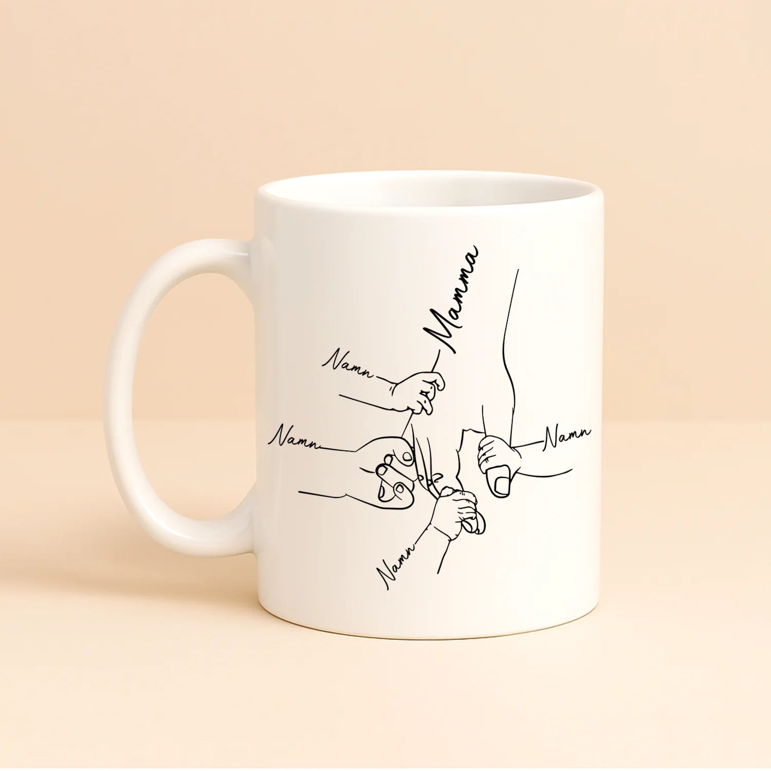 Personlig krus til mamma | Personlig gave til mamma | Mor og barn holder hender