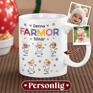Denna Mormor/ Farmor tillhör - Personlig mugg till Mormor/ Farmor