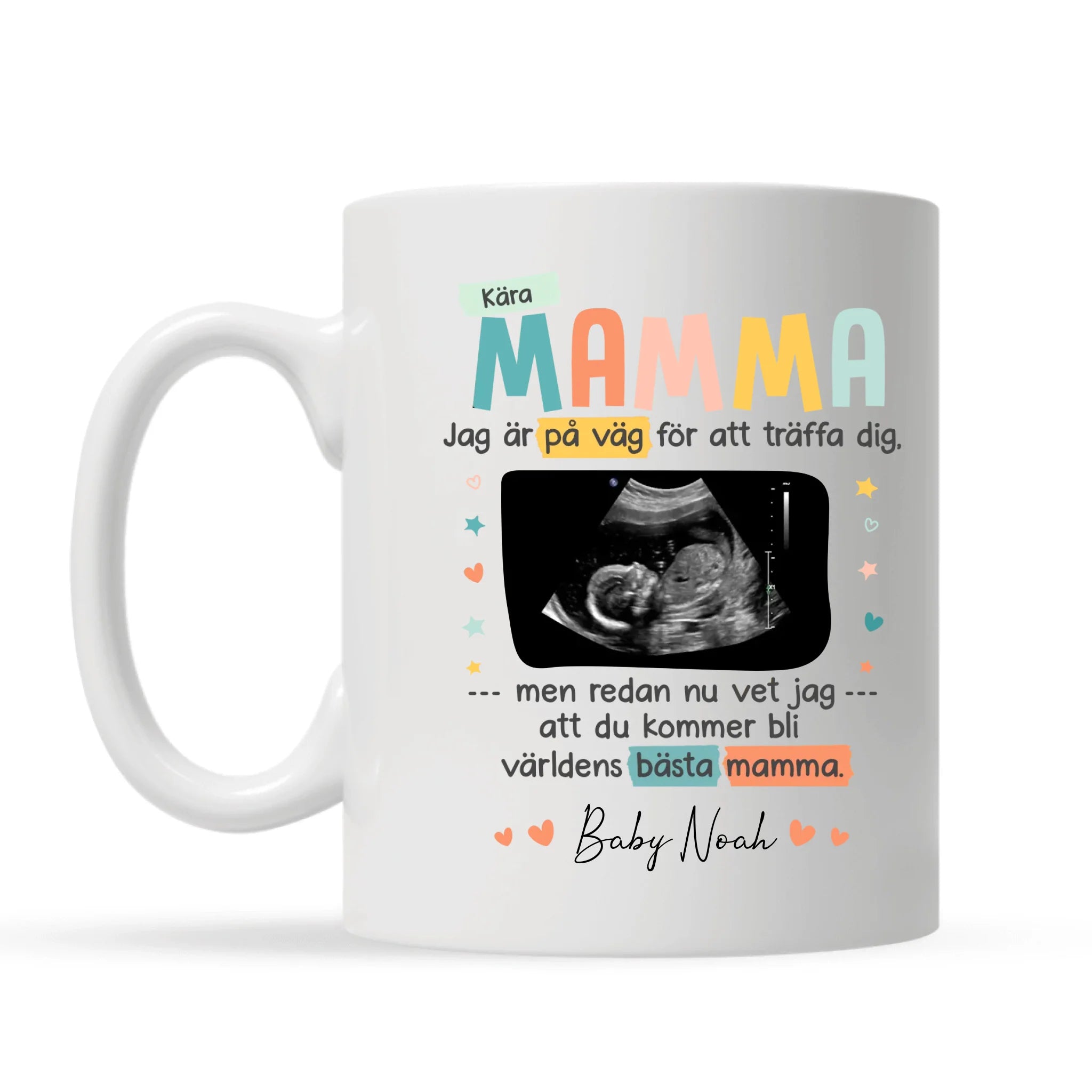 Kära Mamma Jag är på väg för att träffa dig - Personlig mugg till Mamma