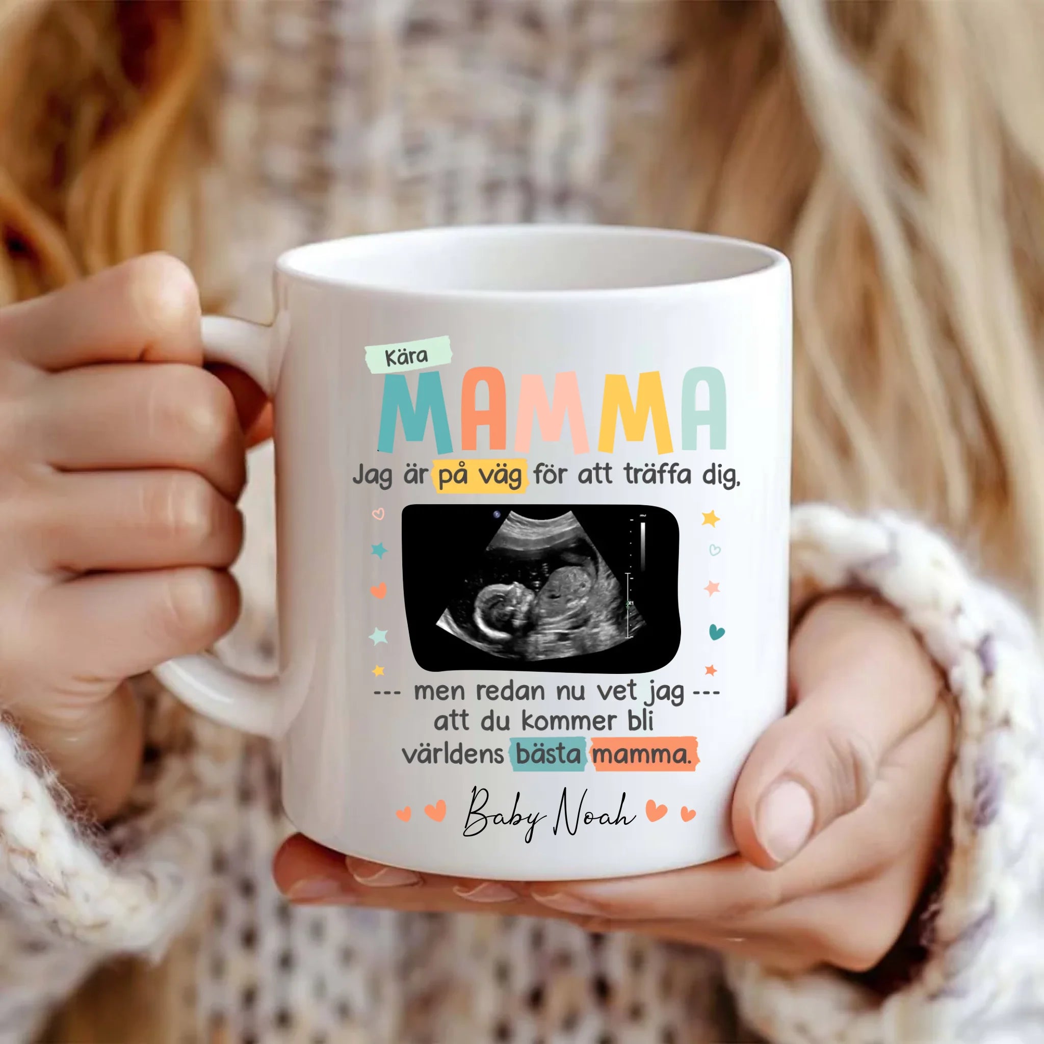 Kära Mamma Jag är på väg för att träffa dig - Personlig mugg till Mamma