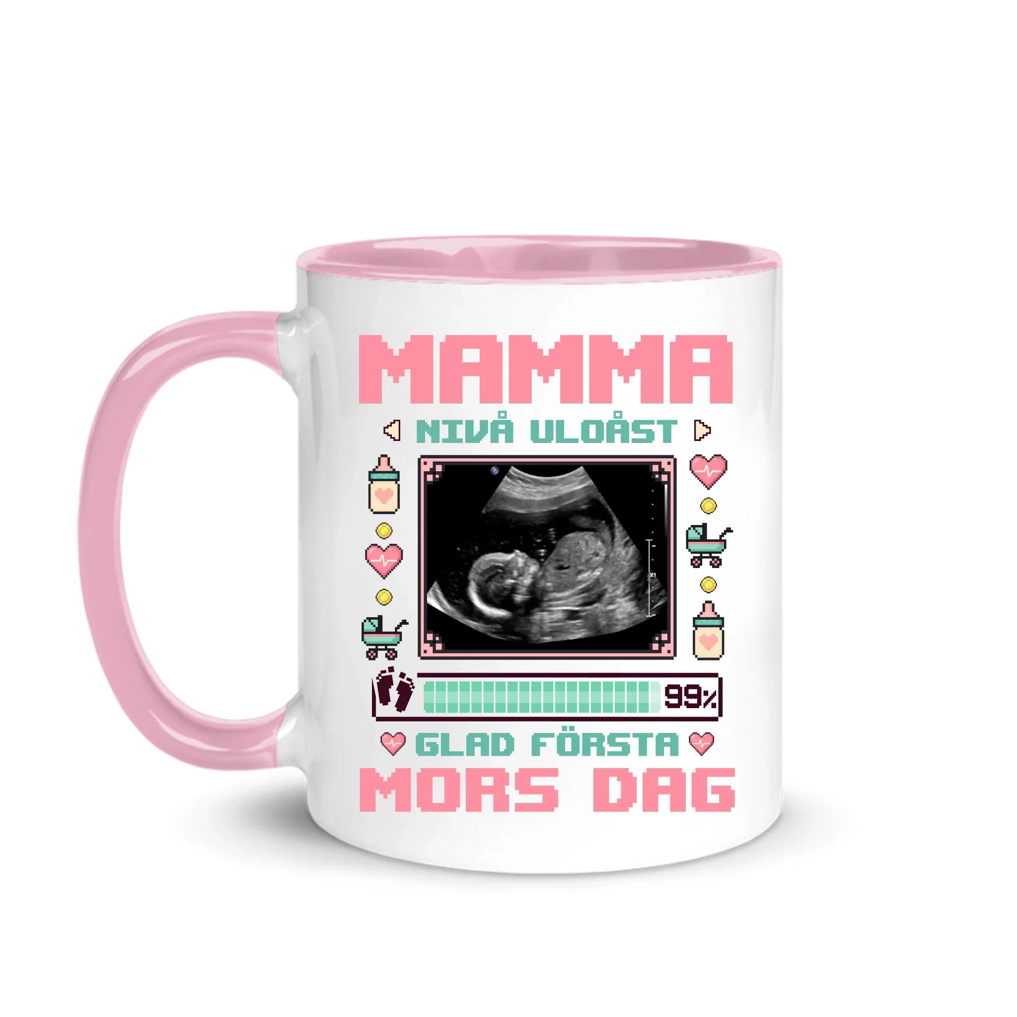 MAMMA NIVÅ ULOÅST Glad första mors dag - Personlig mugg till Mamma