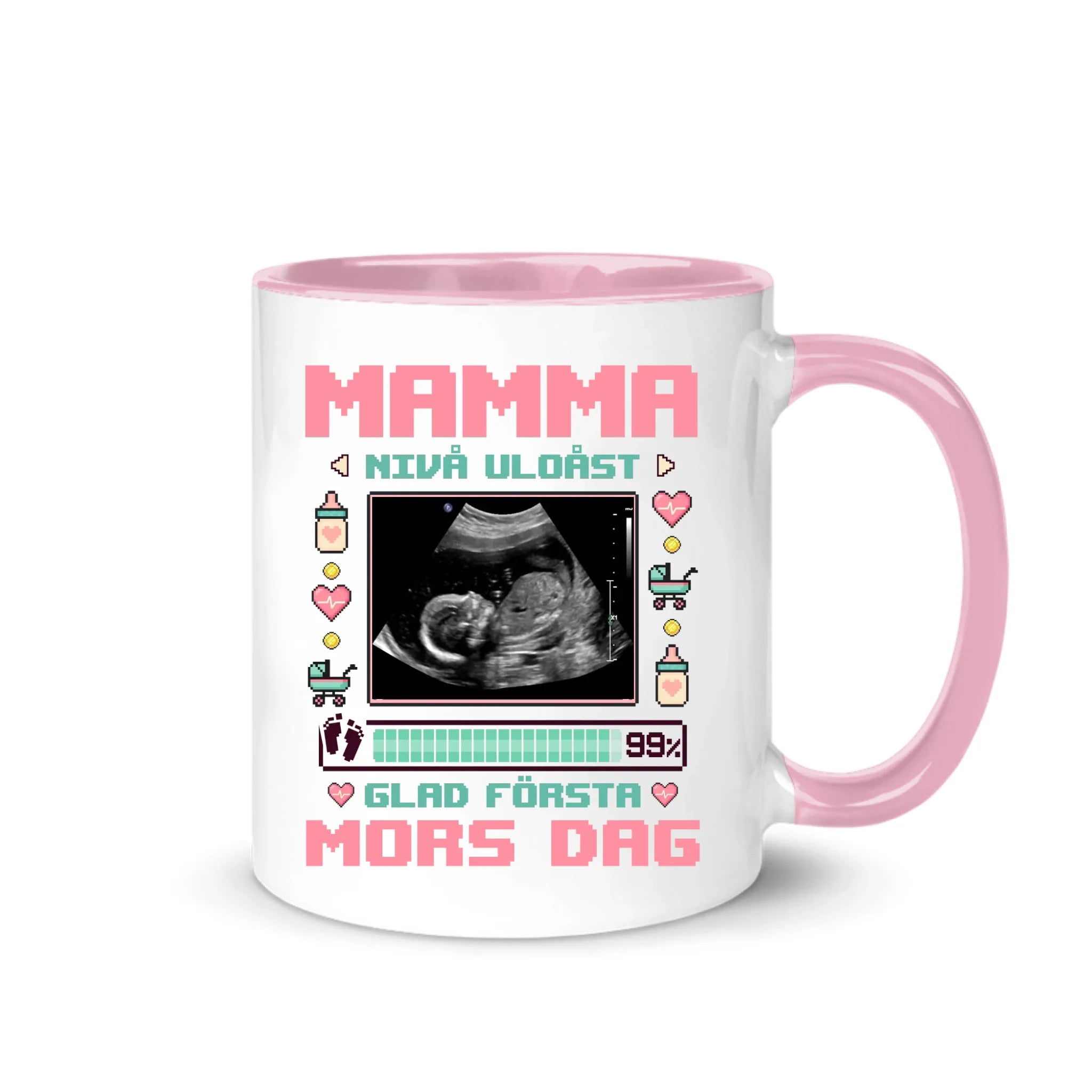 MAMMA NIVÅ ULOÅST Glad första mors dag - Personlig mugg till Mamma