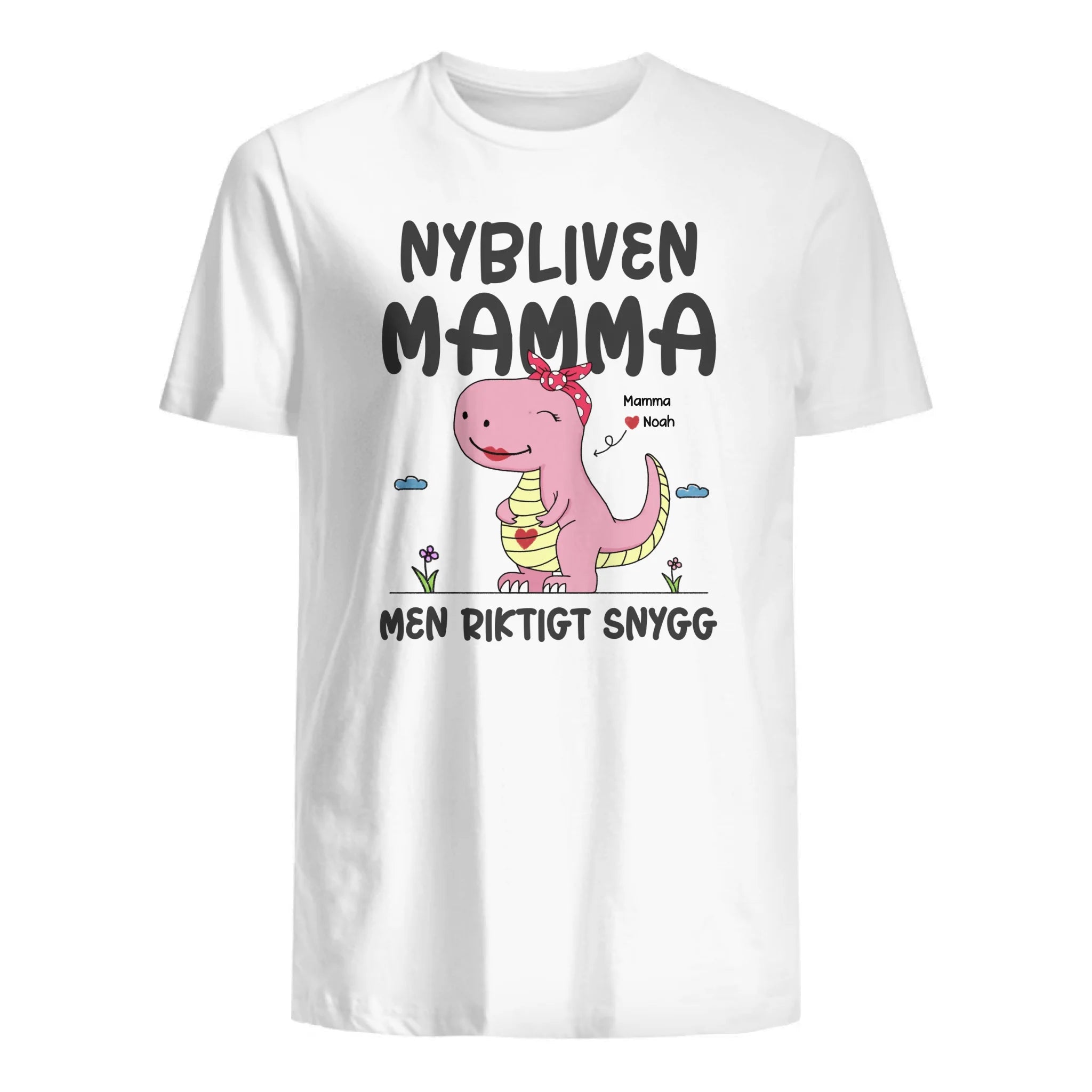 Nybliven Mamma men riktigt snygg Dinosaurie  - Personlig T-shirt till Mamma
