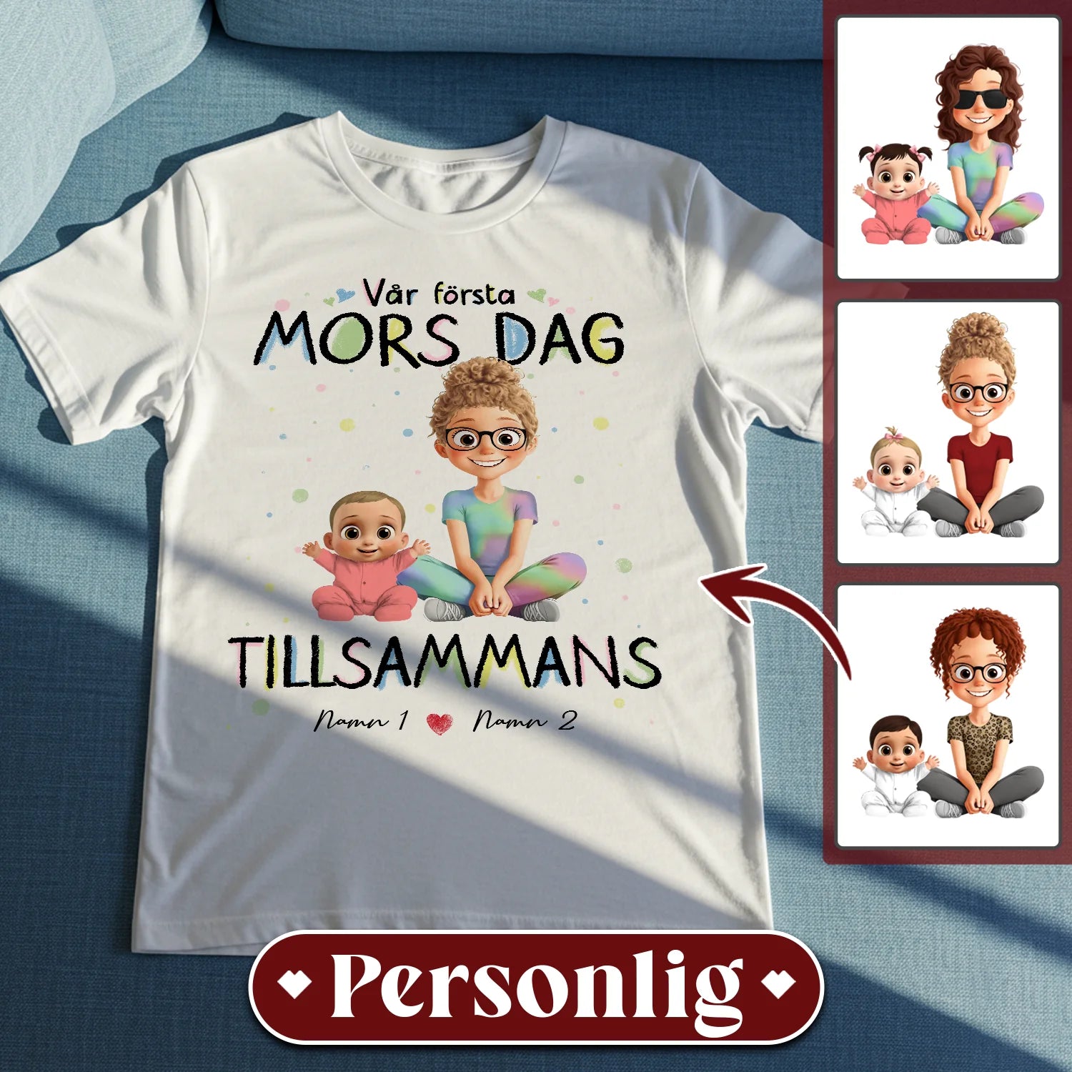 Vår första mors dag tillsammans v3 - Personlig present till Mamma och Barn