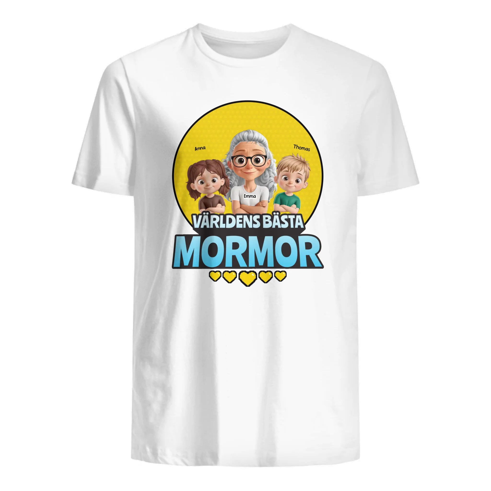 Världens Bästa Mormor, Farmor - Personlig T-shirt till Mormor, Farmor